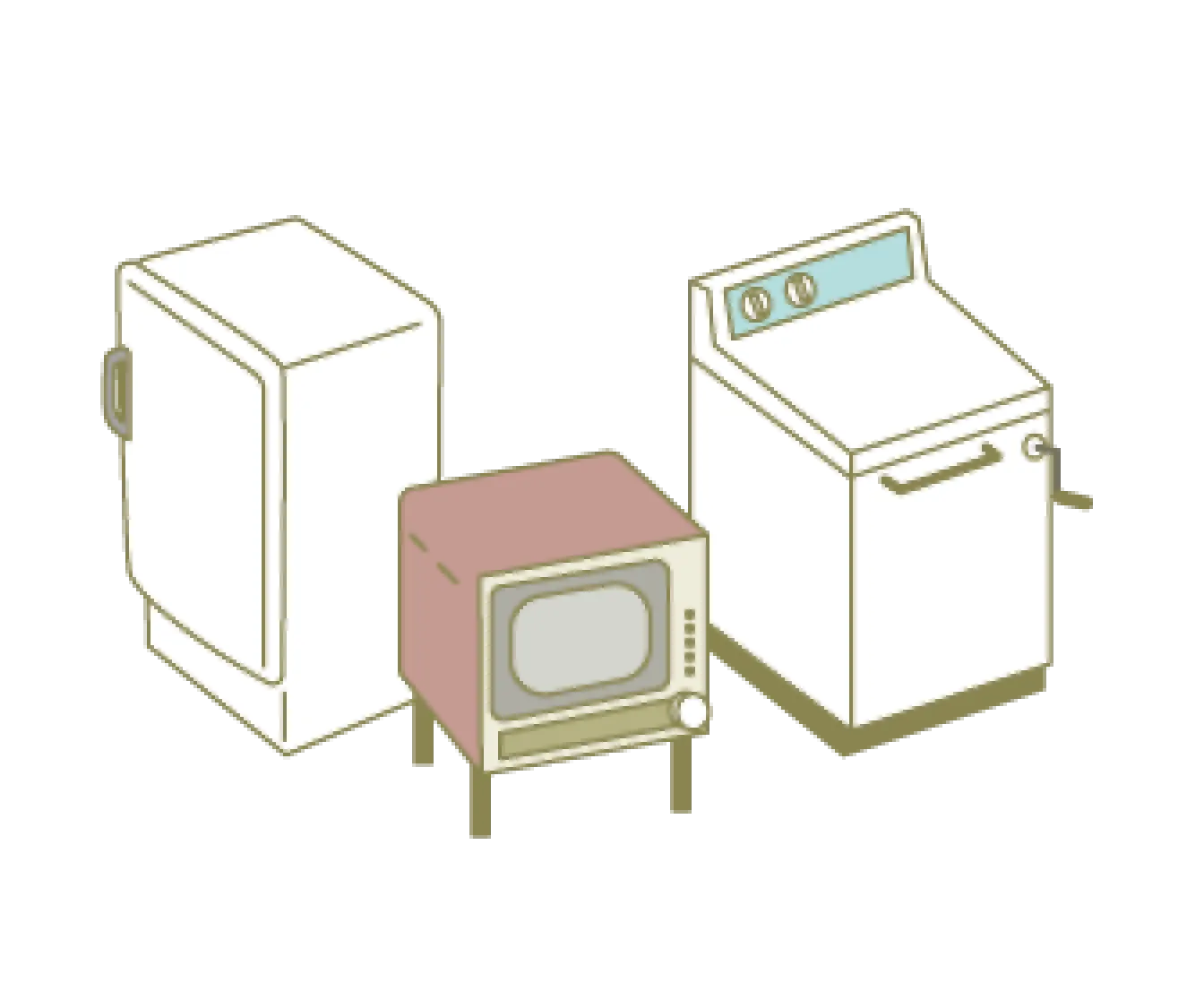 白黒テレビ・洗濯機・冷蔵庫